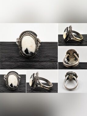 Larson L. Lee White Buffalo Sterling Silver Ring Size 8